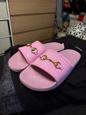 Gucci Pink Slide Sandals